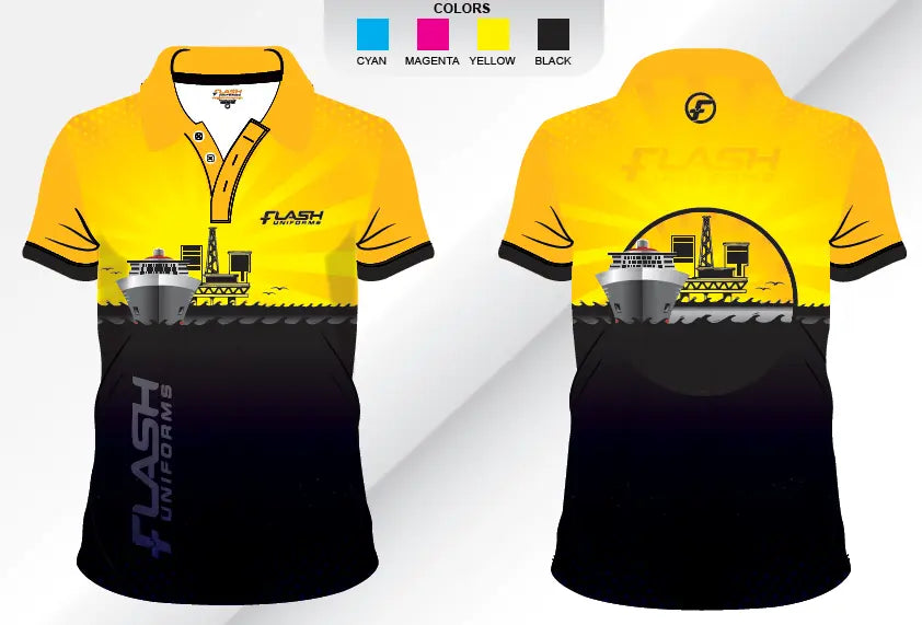 Custom Sublimated Mining Polo Shirt SP33 Metro Workwear.